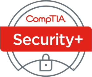 CompTIA security+ circle with red banner